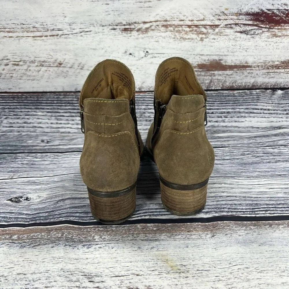 Born Malta II Brown Suede Ankle Boots Women’s Size 8.5